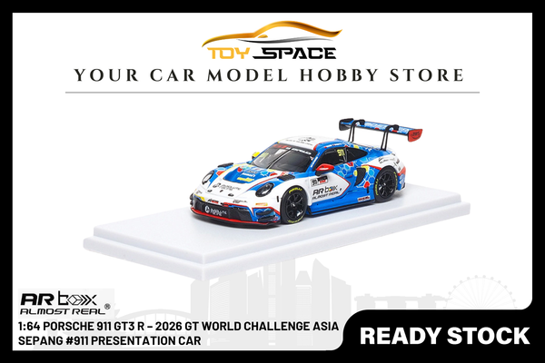 [AR BOX] 1:64 Porsche 911 GT3 R – 2026 GT World Challenge Asia Sepang #911 Presentation Car