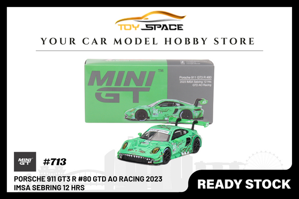 [MINI GT] Porsche 911 GT3 R #80 GTD AO Racing 2023 IMSA Sebring 12 Hrs (LHD)