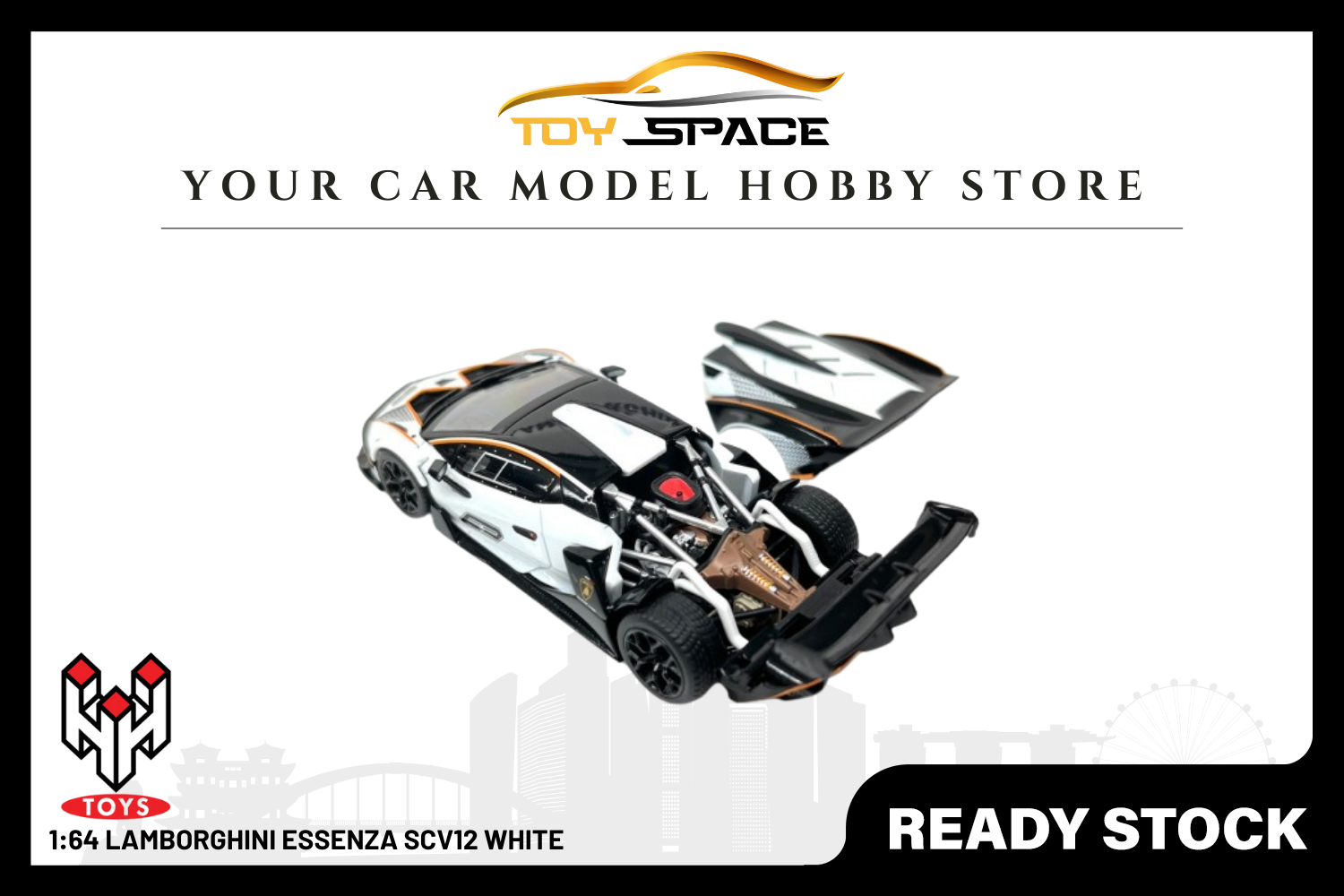 [HUNGHING] 1:64 Lamborghini Essenza SCV12 White