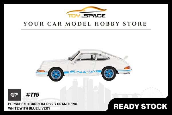 [MINI GT] Porsche 911 Carrera RS 2.7 Grand Prix White with Blue Livery