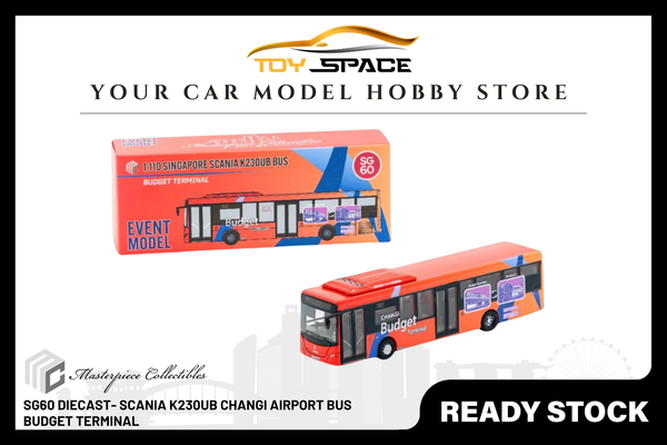 [MASTERPIECE] SG60 Diecast- Scania K230UB Changi Airport Bus Budget Terminal