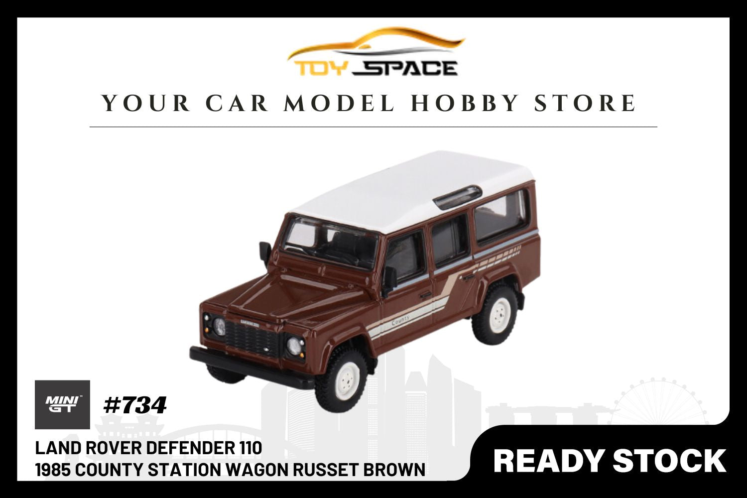 [MINI GT] Land Rover Defender 110 1985 County Station Wagon Russet Brown