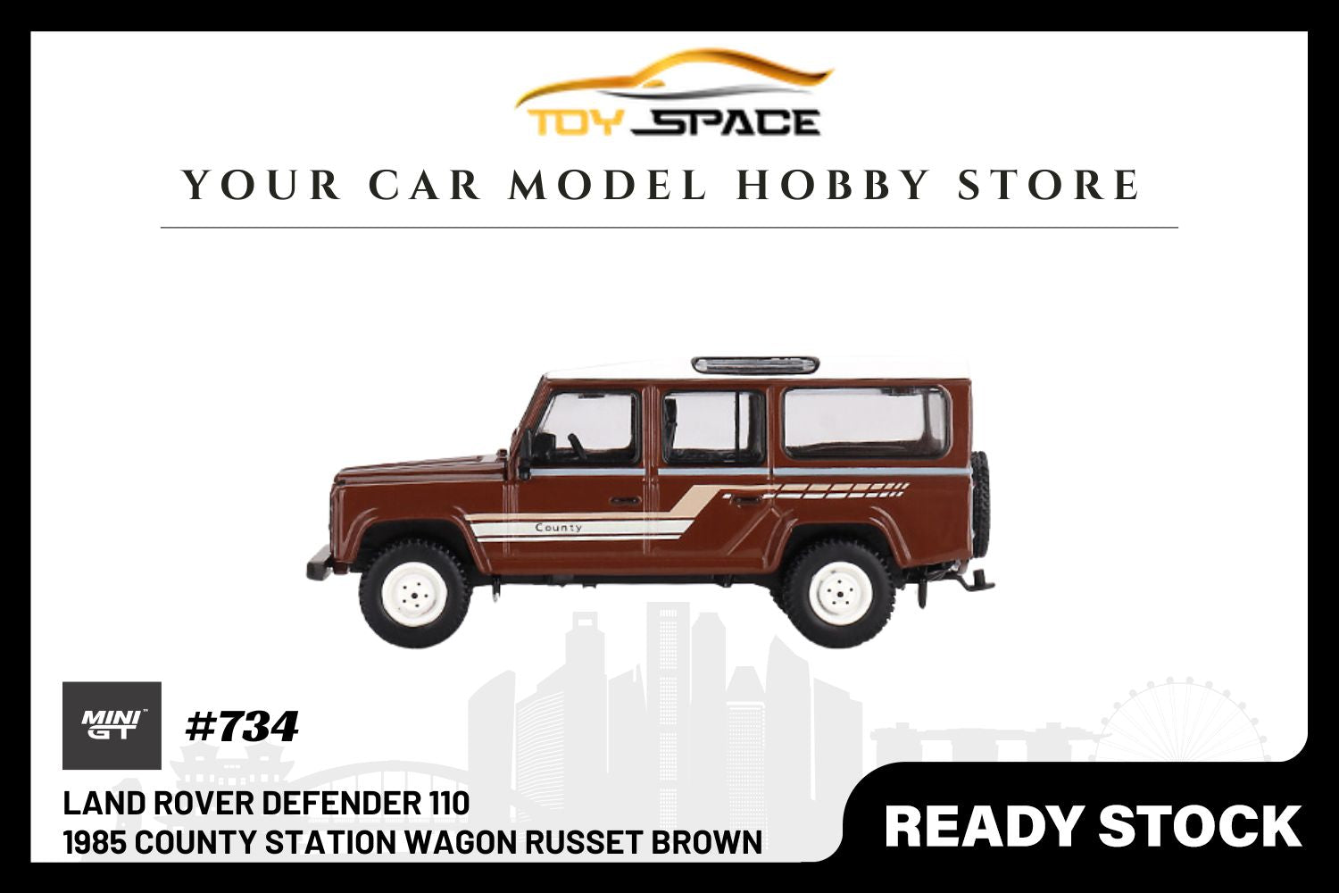 [MINI GT] Land Rover Defender 110 1985 County Station Wagon Russet Brown