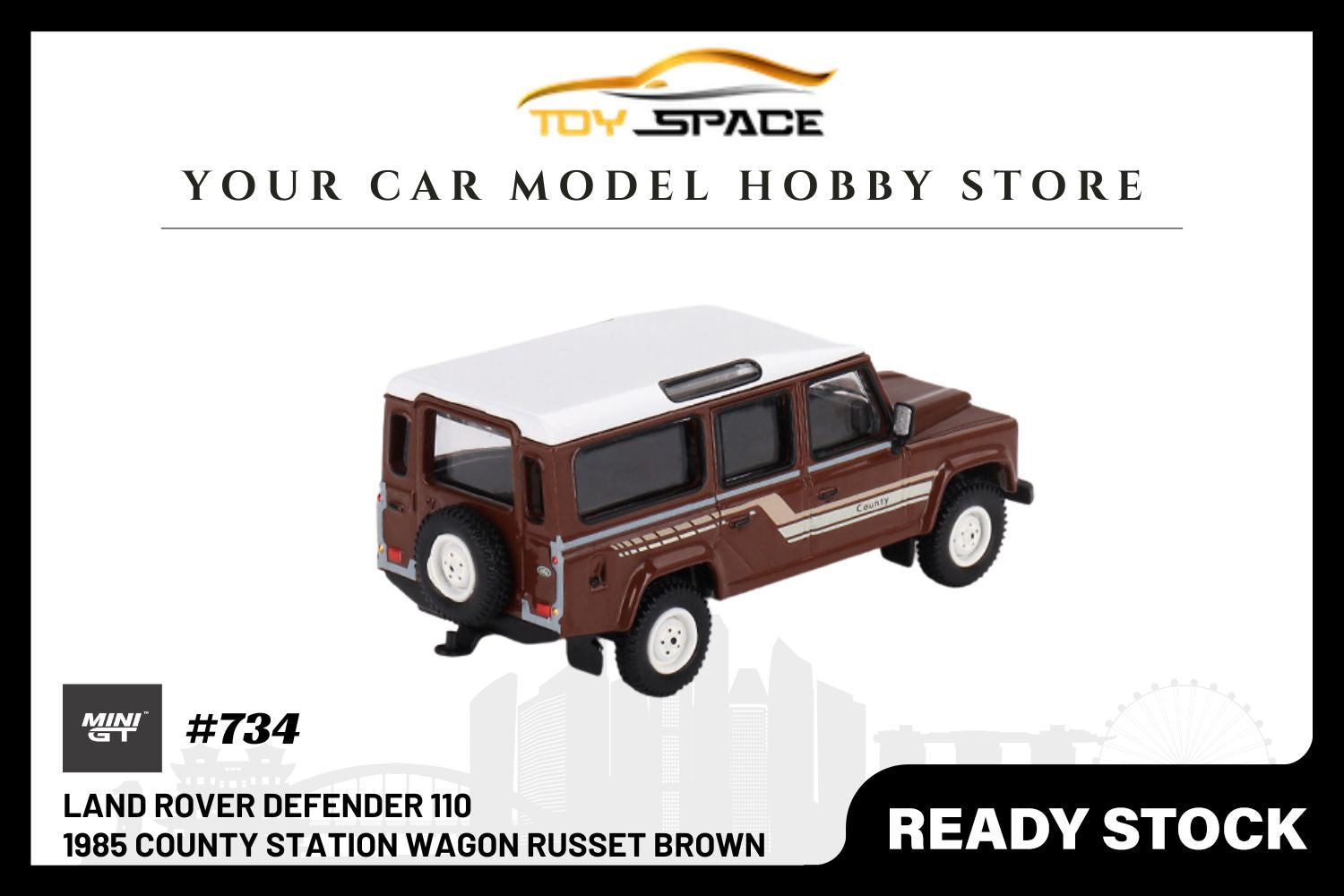 [MINI GT] Land Rover Defender 110 1985 County Station Wagon Russet Brown