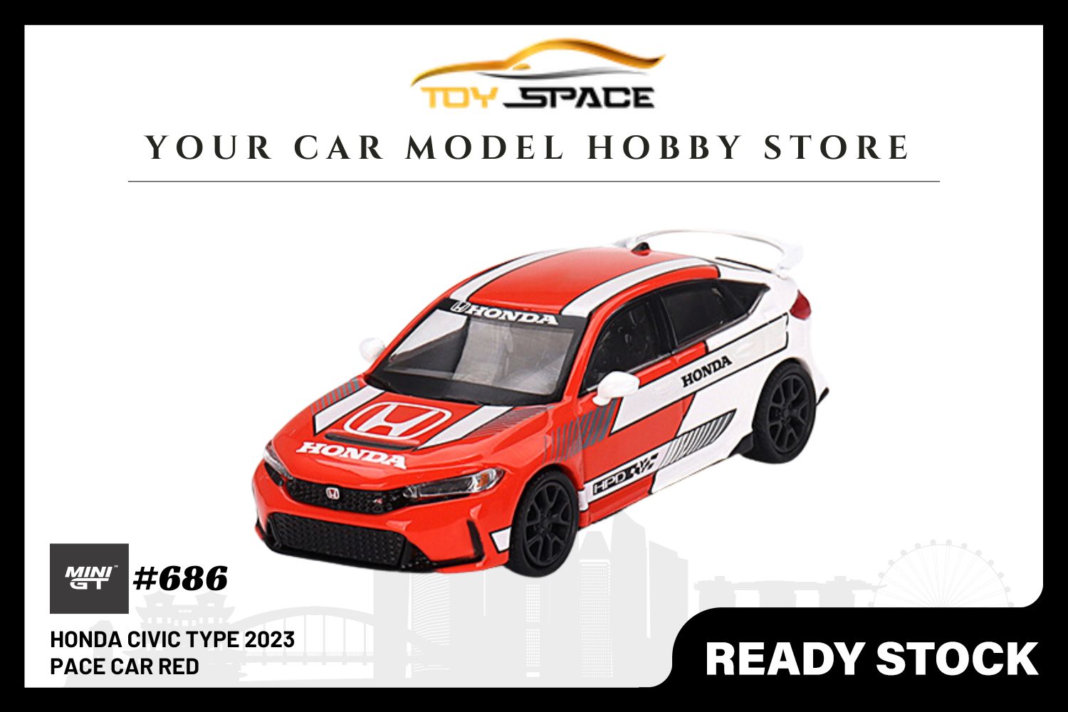 [MINI GT] Honda Civic Type R #1 2023 Pace Car Red (LHD)