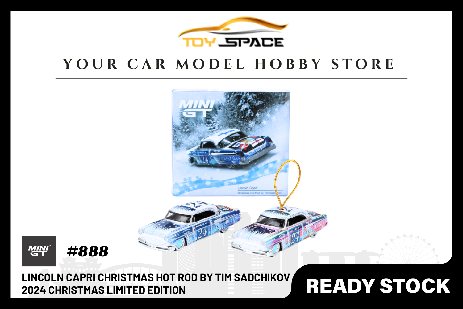 [MINI GT] Lincoln Capri Christmas Hot Rod by Tim Sadchikov 2024 Christmas Limited Edition