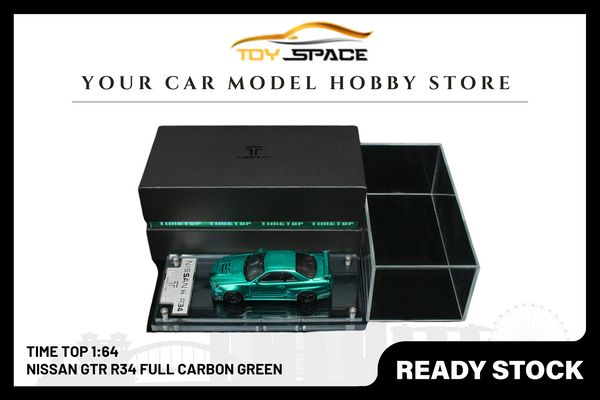 [TIME TOP] 1/64 Nissan GTR R34 Full Carbon Green