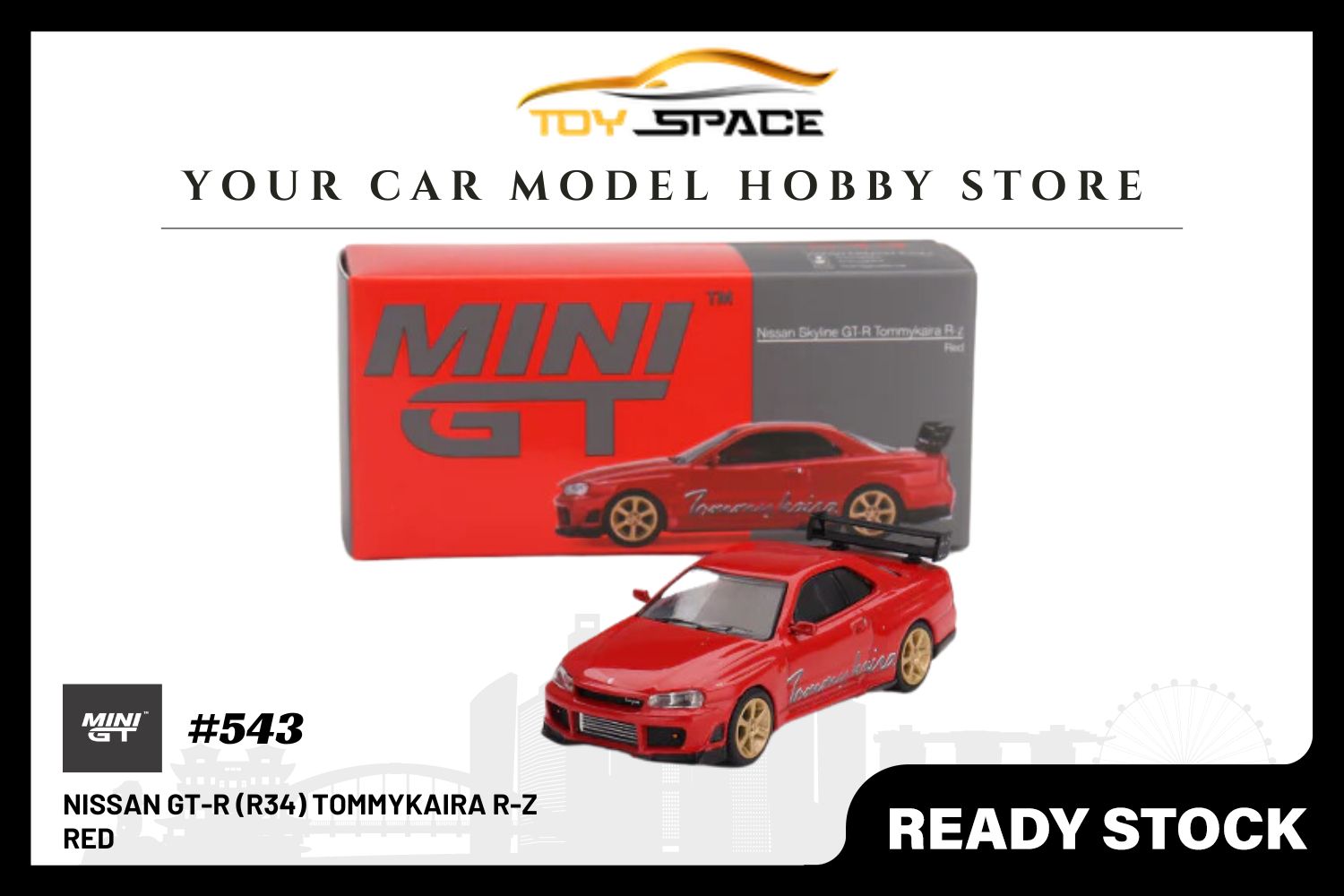 [MINI GT] Nissan GT-R (R34) Tommykaira R-z Red (RHD)