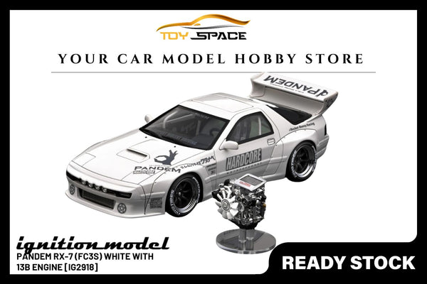 [IGNITION MODEL] 1:18 PANDEM RX-7 (FC3S) White With 13B Engine [IG2918]