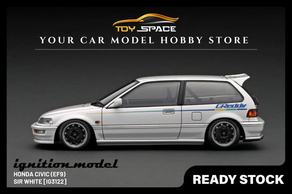 [IGNITION MODEL] 1/18 Honda Civic (EF9) SiR White [IG3122]