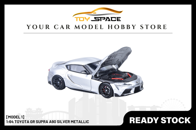 [MODEL 1] 1:64 Toyota GR Supra A90 Silver Metallic - Toy Space Diecast Online Store Singapore