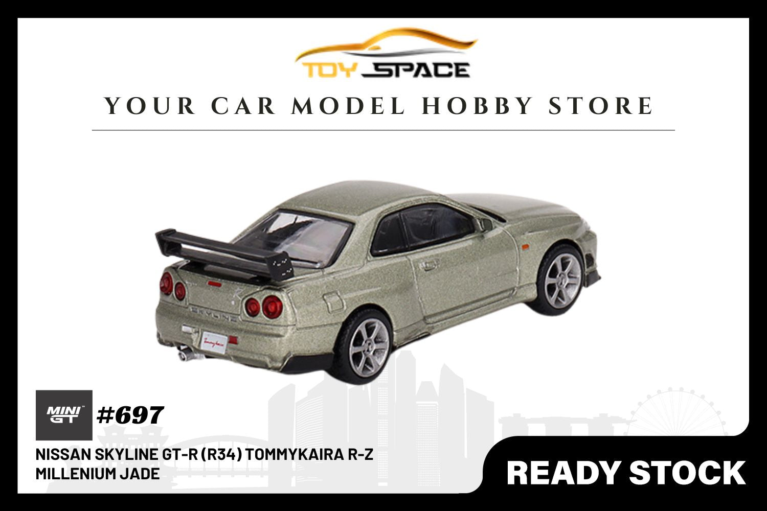 [MINI GT] Nissan Skyline GT-R (R34) Tommykaira R-z Millenium Jade (RHD)