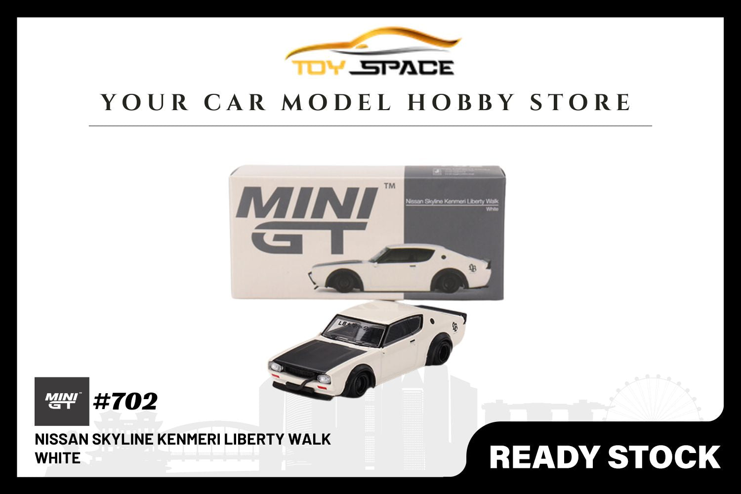 Mini GT Nissan Skyline Kenmeri Liberty Walk White