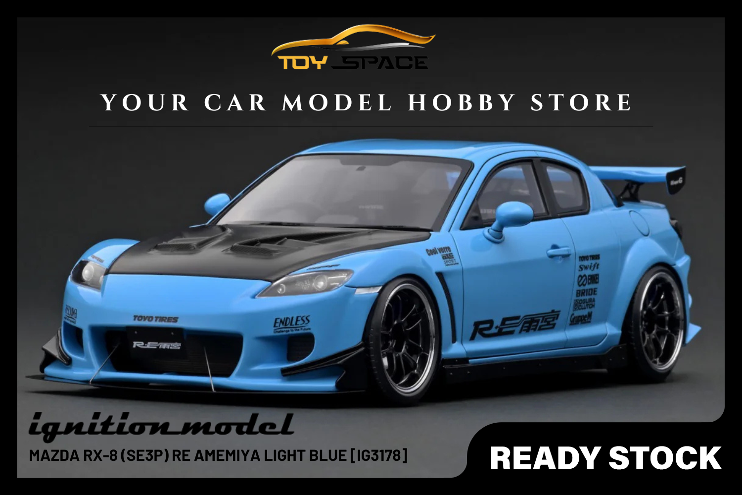 [IGNITION MODEL] 1/18 Mazda RX-8 (SE3P) RE Amemiya Light Blue [IG3178]