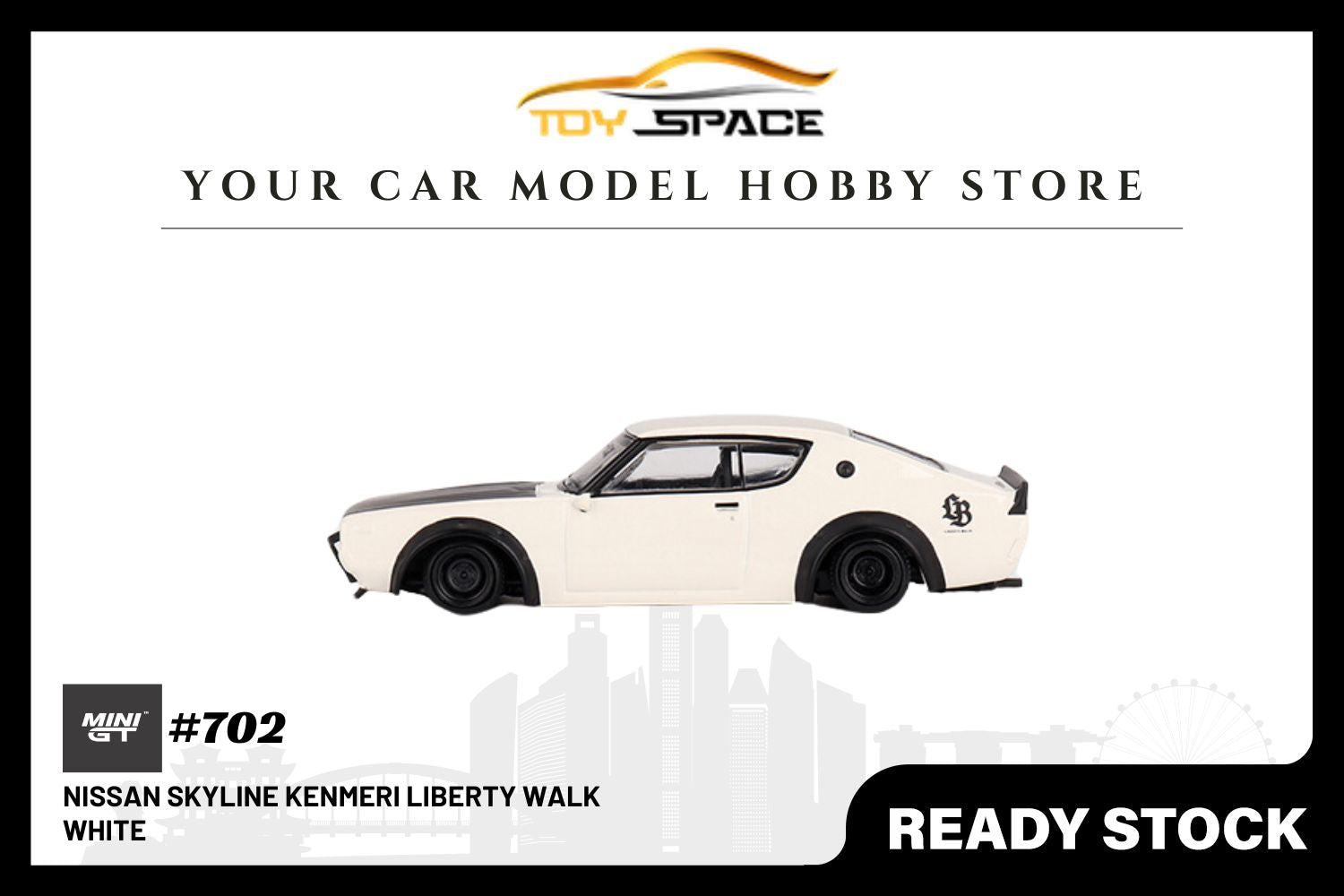 Mini GT Nissan Skyline Kenmeri Liberty Walk White