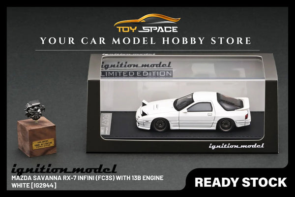 [IGNITION MODEL]1/43 Mazda Savanna RX-7 Infini (FC3S) White With 13B Engine [IG2944]