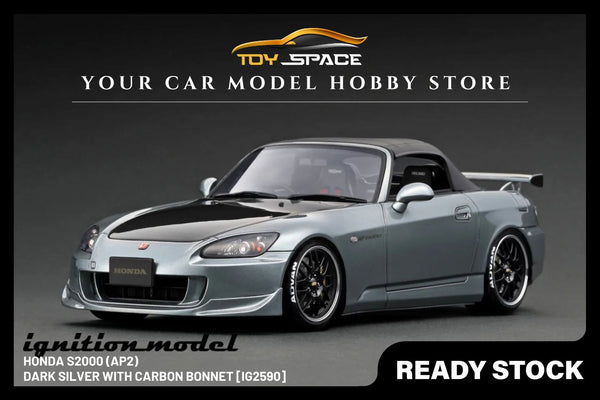 [IGNITION MODEL] 1/18 Honda S2000 (AP2) Dark Silver With Carbon Bonnet [IG2590]