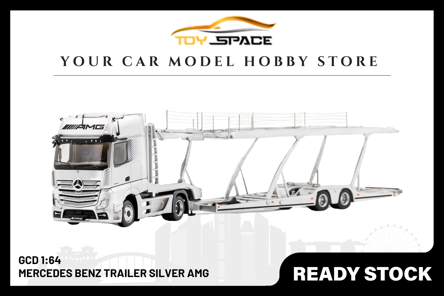 [GCD] 1/64 Mercedes Benz Trailer Silver AMG