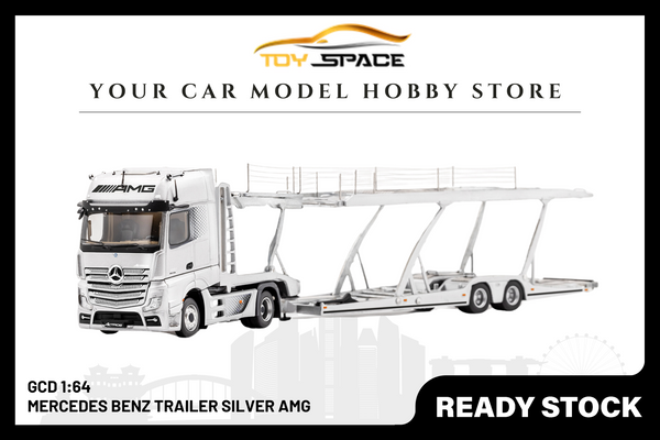 [GCD] 1/64 Mercedes Benz Trailer Silver AMG