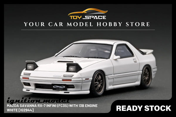 [IGNITION MODEL]1/43 Mazda Savanna RX-7 Infini (FC3S) White With 13B Engine [IG2944]