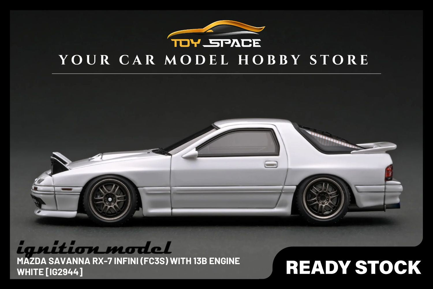 [IGNITION MODEL]1/43 Mazda Savanna RX-7 Infini (FC3S) White With 13B Engine [IG2944]