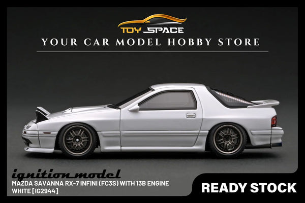 [IGNITION MODEL]1/43 Mazda Savanna RX-7 Infini (FC3S) White With 13B Engine [IG2944]