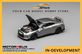 [MOTORHELIX] 1:64 Nissan GT-R (R35) Track Edition Engineered by Nismo 2020 Dark Metal Gray