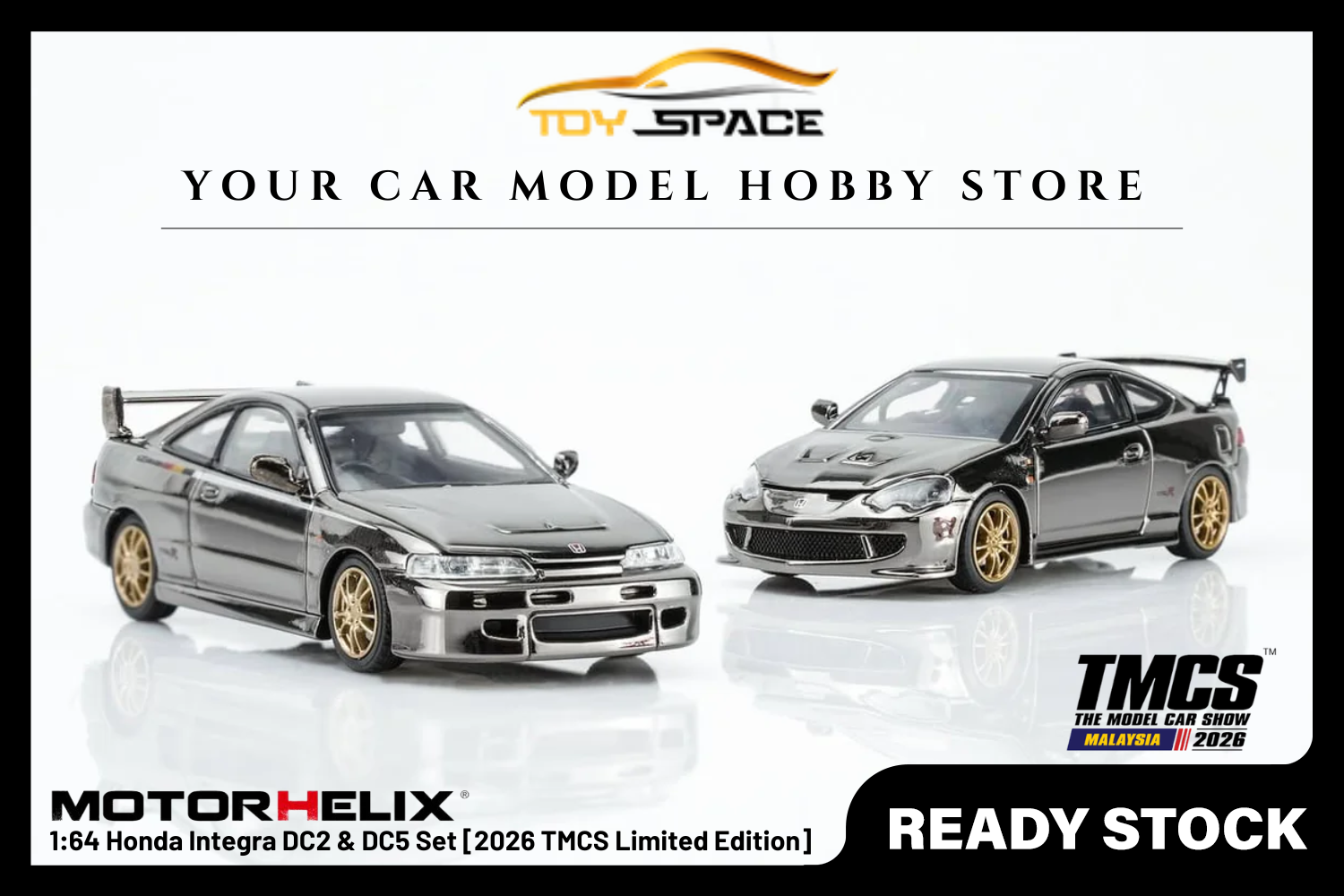 [MOTORHELIX] 1:64 Honda Integra DC2 & DC5 Set [2026 TMCS Limited Edition]