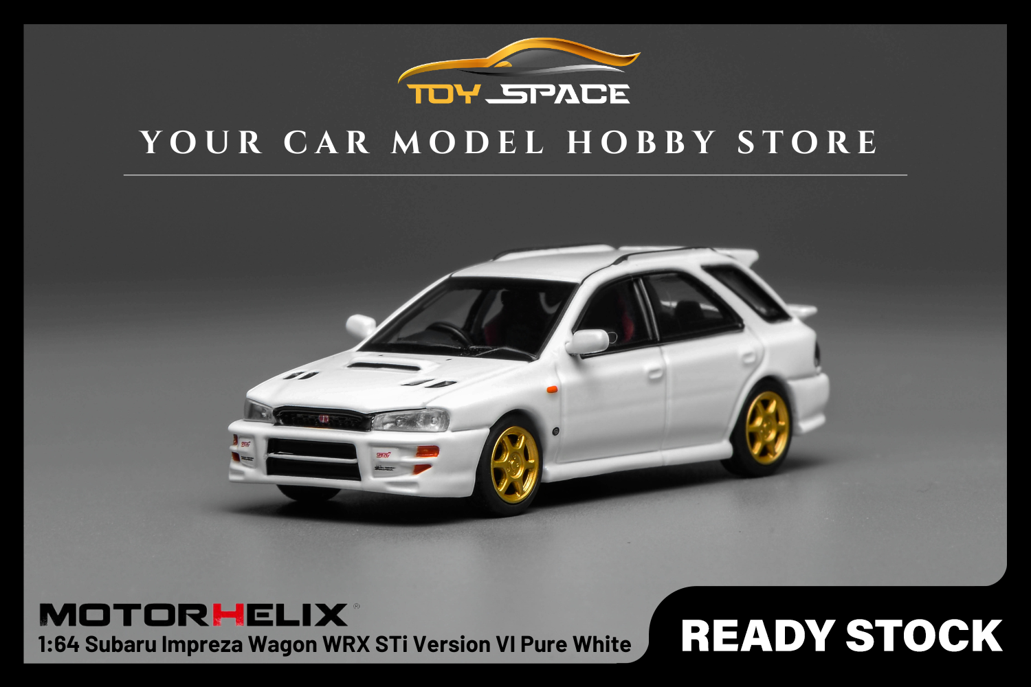 [MOTORHELIX] 1:64 Subaru lmpreza Wagon WRX STi Version VI Pure White - Toy Space Diecast Online Store Singapore