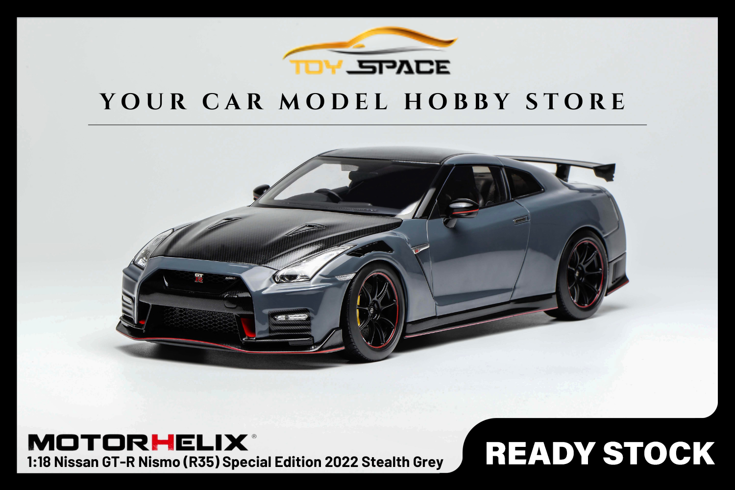 [MOTORHELIX] 1:18 Nissan GT-R Nismo (R35) Special Edition 2022 Stealth Grey