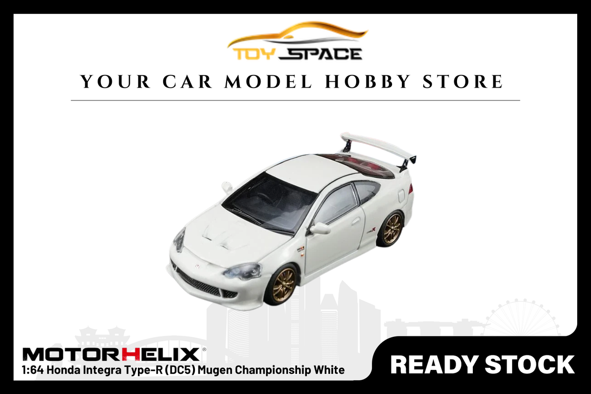 [MOTORHELIX] 1:64 Honda Integra Type-R (DC5) Mugen Championship White - Toy Space Diecast Online Store Singapore