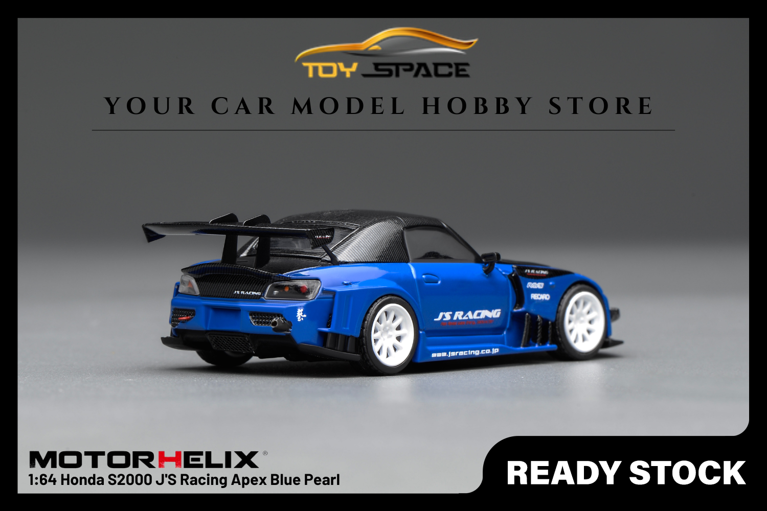 [MOTORHELIX] 1:64 Honda S2000 J'S Racing Apex Blue Pearl - Toy Space Diecast Online Store Singapore