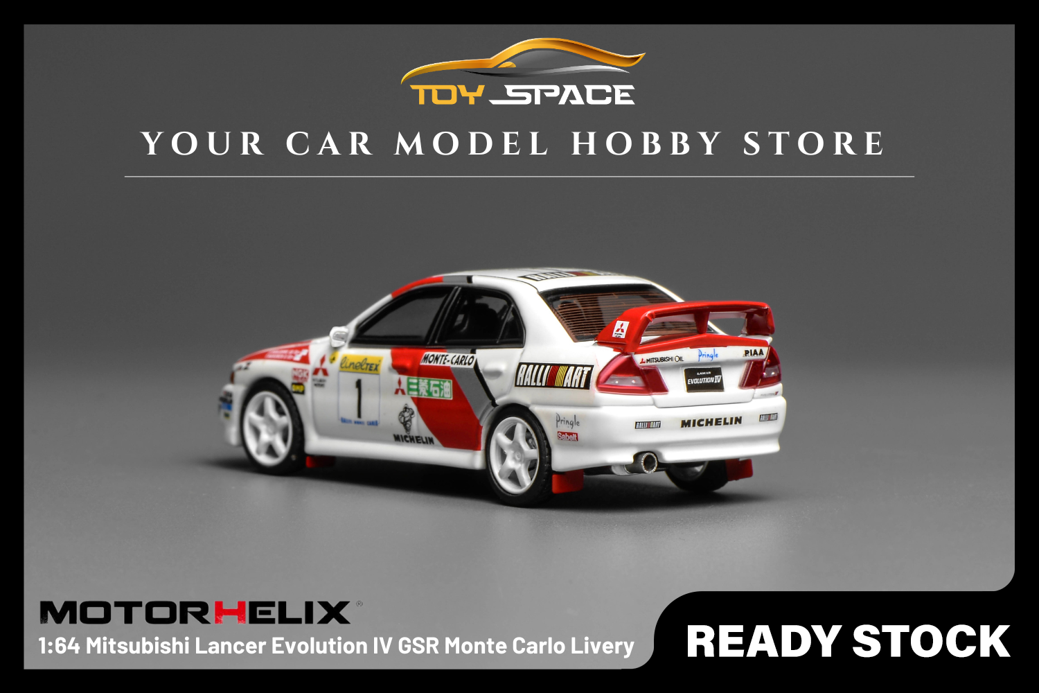 [MOTORHELIX] 1:64 Mitsubishi Lancer Evolution IV GSR Monte Carlo Livery