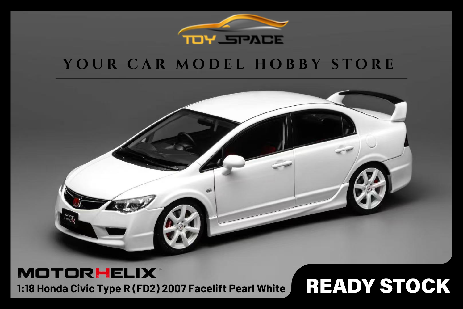 [MOTORHELIX] 1:18 Honda Civic Type R (FD2) 2007 Facelift Pearl White