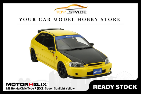 [MOTORHELIX] 1:18 Honda Civic Type R (EK9) Spoon Sunlight Yellow