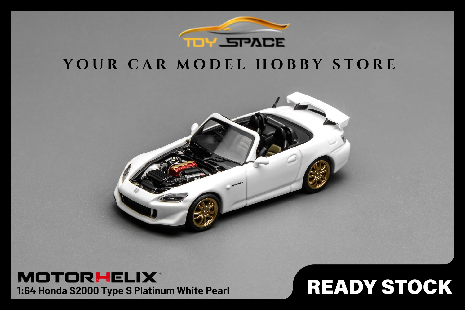 [MOTORHELIX] 1:64 Honda S2000 Type S Platinum White Pearl - Toy Space Diecast Online Store Singapore