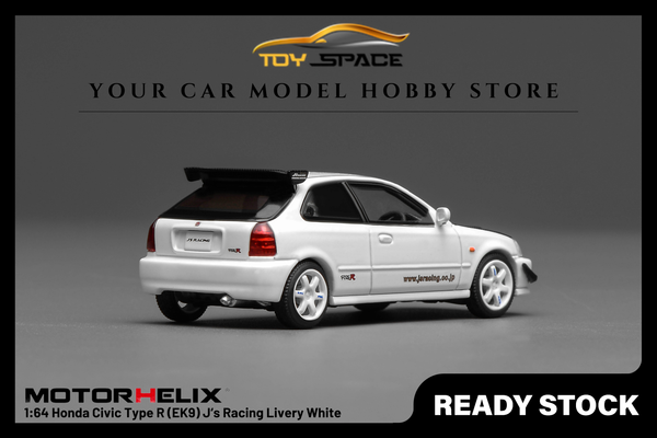 [MOTORHELIX] 1:64 Honda Civic Type R (EK9) J‘s Racing Livery White