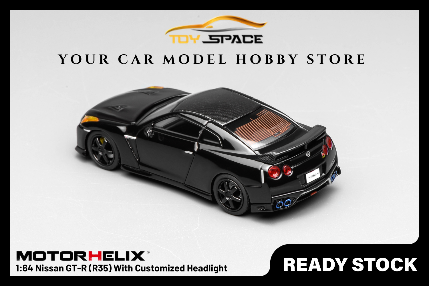 [MOTORHELIX] 1:64 Nissan GT-R (R35) With Customized Headlight - Toy Space Diecast Online Store Singapore