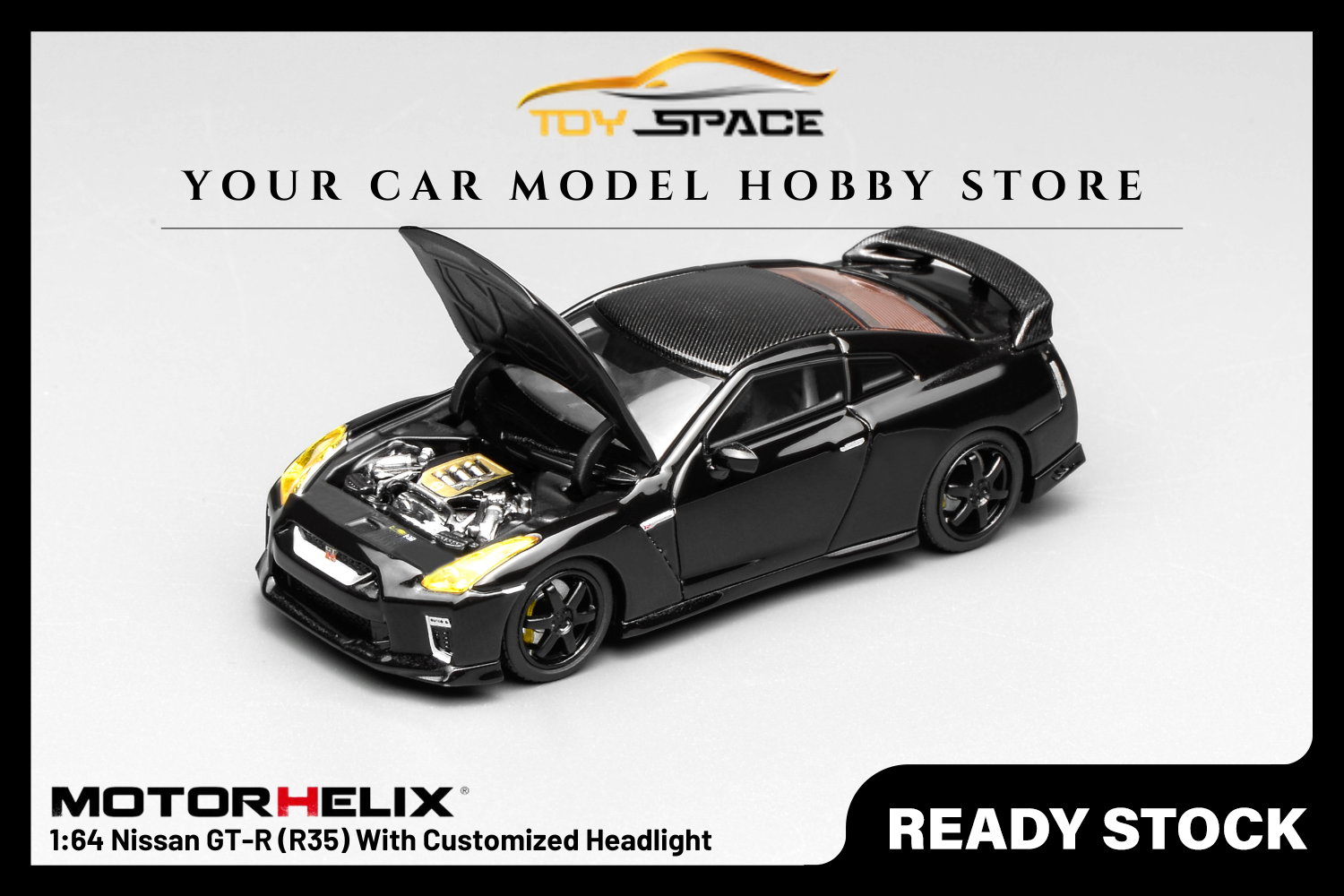 [MOTORHELIX] 1:64 Nissan GT-R (R35) With Customized Headlight - Toy Space Diecast Online Store Singapore