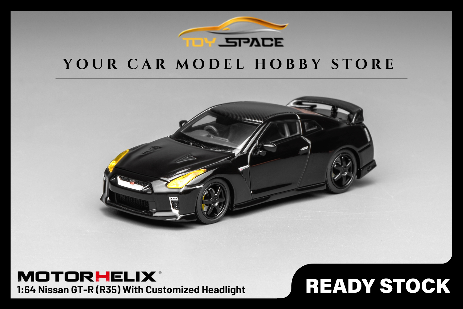 [MOTORHELIX] 1:64 Nissan GT-R (R35) With Customized Headlight - Toy Space Diecast Online Store Singapore