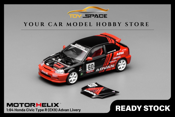 [MOTORHELIX] 1:64 Honda Civic Type R (EK9) Advan Livery - Toy Space Diecast Online Store Singapore
