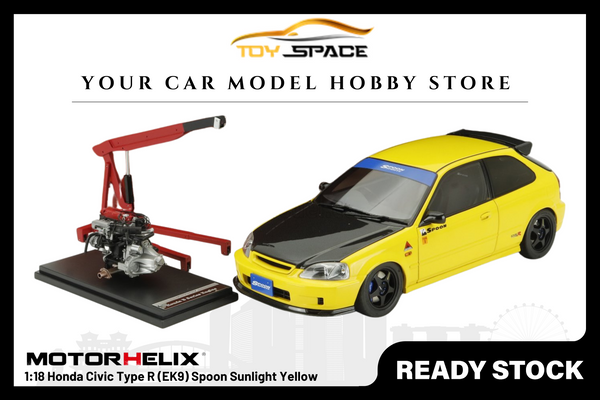 [MOTORHELIX] 1:18 Honda Civic Type R (EK9) Spoon Sunlight Yellow