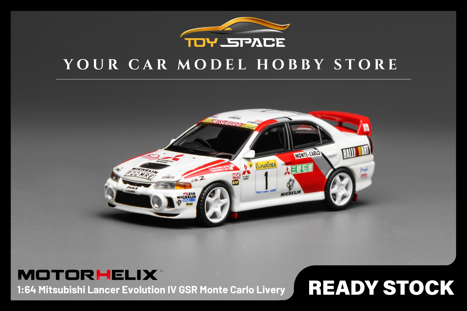 [MOTORHELIX] 1:64 Mitsubishi Lancer Evolution IV GSR Monte Carlo Livery