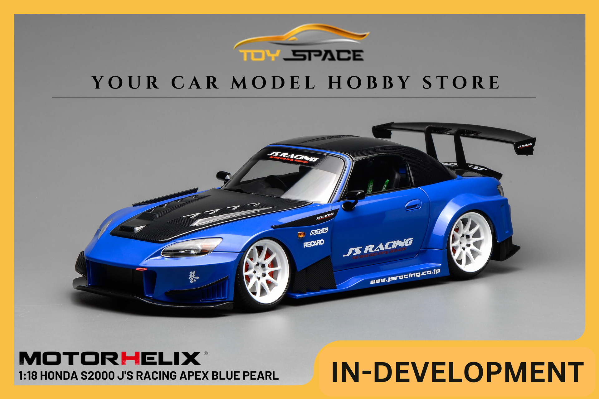 MOTORHELIX] 1:18 Honda S2000 J'S Racing Apex Blue Pearl