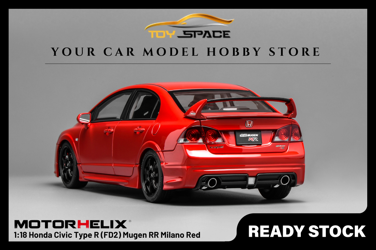 [MOTORHELIX] 1:18 Honda Civic Type R (FD2) Mugen RR Milano Red - Toy Space Diecast Online Store Singapore