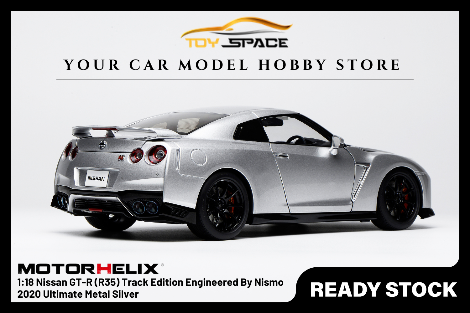 [MOTORHELIX] 1:18 Nissan GT-R (R35) Track Edition Engineered By Nismo 2020 Ultimate Metal Silver