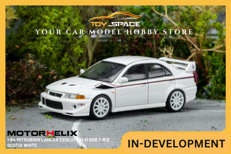 [MOTORHELIX] 1:64 Mitsubishi Lancer Evolution VI GSR T.M.E Scotia White - Toy Space Diecast Online Store Singapore