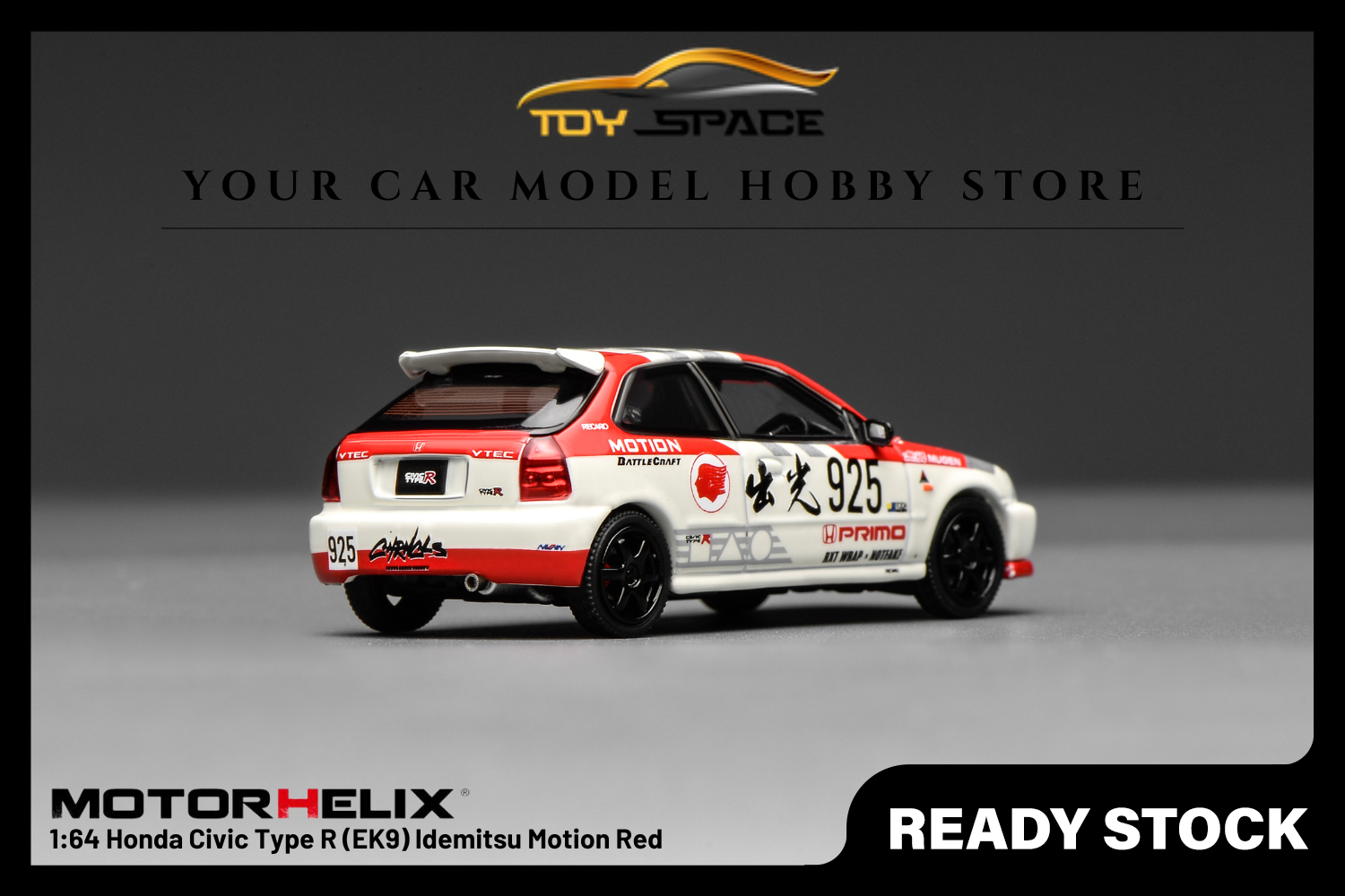 [MOTORHELIX] 1:64 Honda Civic Type R (EK9) Idemitsu Motion Red