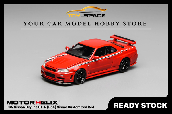 [MOTORHELIX] 1:64 Nissan Skyline GT-R (R34) Nismo Customized Red