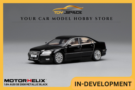 [MOTORHELIX] 1:64 Audi S8 2008 Metallic Black - Toy Space Diecast Online Store Singapore